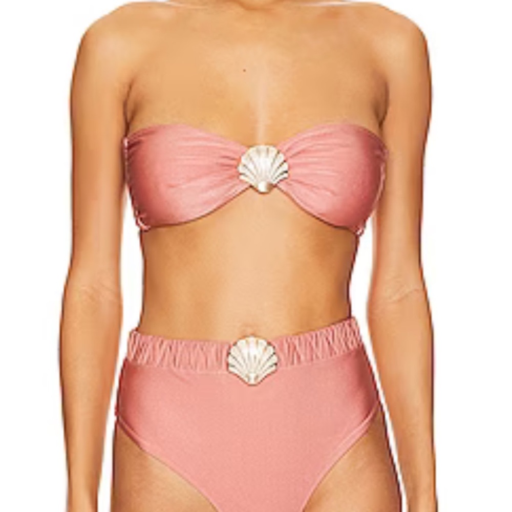 NWT PatBO Pink Bikini Top and Bottom Sea shell